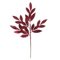Spray Navideño Vickerman 22 cm Hojarasca Burdeos con Brillo Paquete x12