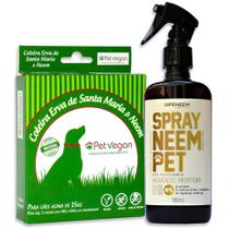 Spray Neem Pet + Coleira Erva De Santa Maria Cães Acima 15Kg