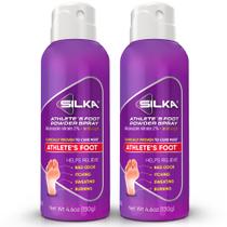 Spray para pés Silka, antifúngico para pés, 130 g, pacote com 2 unidades