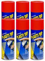 Spray Plasti Dip Vermelho 311 ml Pacote com 6 Tinta Removível