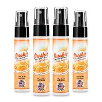 Spray pré-higiênico Flushie Citrus Scent 30 ml, tamanho de viagem, pacote com 4