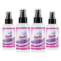 Spray pré-higiênico Flushie Lavender Rain 118 ml, tamanho de viagem (pacote com 4)