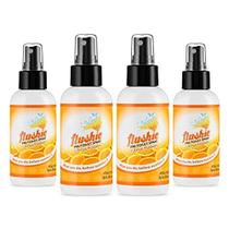 Spray pré-higiênico Flushie Travel Size 120 ml, pacote com 4 cítricos