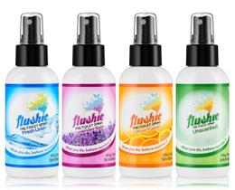 Spray pré-higiênico Flushie Travel Size 120 ml, pacote com 4 misturas variadas