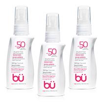 Spray protetor solar com SPF 50 para rosto e corpo 30mL (pacote com 3)