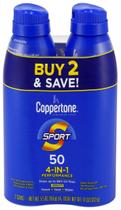 Spray Protetor Solar Coppertone Sport FPS 50 4 em 1 Kit com 2 Unidades