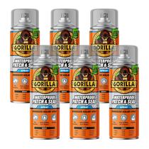 Spray selante emborrachado Gorilla Waterproof Patch & Seal, transparente como cristal, 14 onças (pacote com 6) veda a água, o ar e a umidade