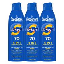 Spray Solar Coppertone Sport SPF 70 - Pacote com 3 Unidades (163ml cada)