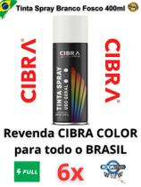 Spray Tinta Aerosol Cibra Color Branco Fosco 400ml Cx c/ 6 unid. Uso Geral