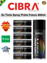 Spray Tinta Aerosol Cibra Color Preto Fosco 400ml cx c/ 6 unid. Uso Geral Spray Tinta Aerosol Cibra Color Preto Fosco 400ml cx c/ 6 unid. Uso Geral