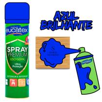 Spray Tinta Premium Eucatex Azul Escuro Brilhante 400ml Alta Temperatura Secagem Rápida