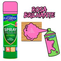 Spray Tinta Premium Eucatex Rosa Brilhante 400ml Alta Temperatura Secagem Rápida