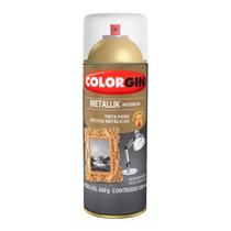Spray Verniz Metallik Colorgin 350ml Tinta Acrílica para Ferro, Madeira, Cerâmica Efeitos Metálicos