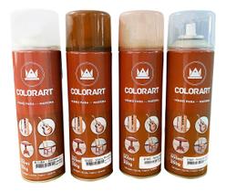 Spray Verniz Portas Mdf Para Madeira Colorart 300ml Cores