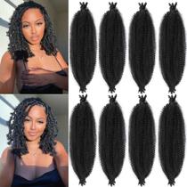 Springy Afro Twist Hair, 8 pacotes, 1 B sintético de 18 polegadas