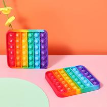 Square Silicone Simples Pop Toy Sensory Número de Alfabeto Anti