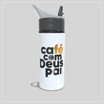 Squeeze Branco Aluminio 500 ml Personalizado Café com Deus Pai