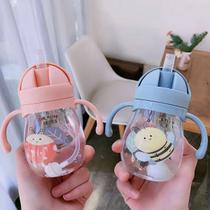 Squeeze copo infantil com alça e canudo antivazamento 350ml