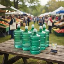 Squeeze de 1 Litro Cor Verde - Kit com 6 Unidades