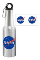 Squeeze De Alumínio Prata Long Neck 500ml Nasa Logo