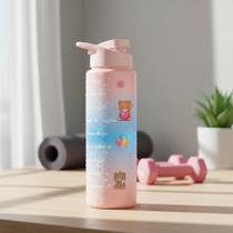 Squeeze de Plástico Sport Rosa Tie Day Ursinho 750 ml Squeeze de Plástico Sport Rosa Tie Day Ursinho 750 ml