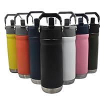 Squeeze Garrafa 650 ml Aço Inox Térmica com Canudo