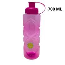 Squeeze Garrafa Agua Rosa Plastico Academia Exercícios 700ml