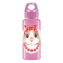 Squeeze Garrafa Coelho Rosa 350ml Para Água Suco Esporte R41 Squeeze Garrafa Coelho Rosa 350ml Para Água Suco Esporte R41