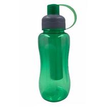 Squeeze Garrafa de Água Verde com Tubo de Gelo 600 ml Esportiva Escola Academia Caminhada Cores