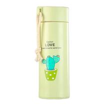 Squeeze Garrafa de Vidro e Plástico 400ml Cactus Love Verde