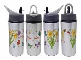 Squeeze Garrafinha Garrafa Aniversário Flores e Borboleta