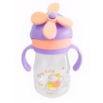 Squeeze Infantil 450 ml com Alça Rosa Florzinha Quanhe