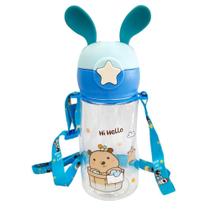Squeeze Infantil 450 ml com Tampa e Alça Azul - Quanhe