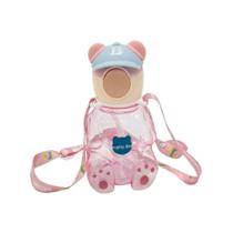 Squeeze Infantil Ursinho Com Alça 750 ml Rosa - Quanhe