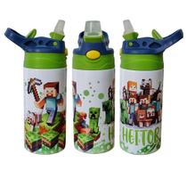 Squeeze Minecraft Térmica Volta Ás Aulas Bico Silicone Infantil