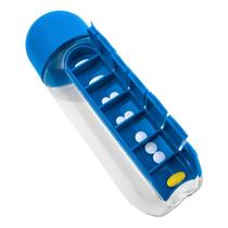 Squeeze Organizador de Cápsulas. Garrafa com capacidade de 600ml e organizador de cápsulas com sete compartimentos.