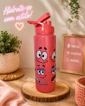 Squeeze Patrick Faces Rosa 750ml Plástico Resistente Academia Anti-Vazamento Squeeze Patrick Faces Rosa 750ml Plástico Resistente Academia Anti-Vazamento