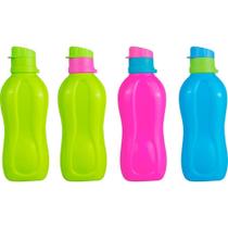 Squeeze Retangular Neon Faceata PET 600ML - Pacote com 20 Unidades