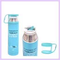 Squeeze Térmica 500ml com Caneca Deseja - Azul