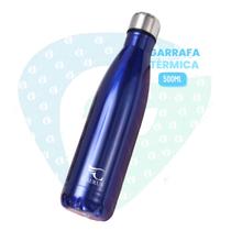 Squeeze Térmico 500ml Água Azul Metal Inox Duplo Academia