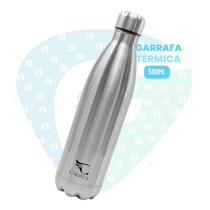 Squeeze Térmico 500ml Água Prata Metal Inox Duplo Academia