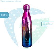 Squeeze Térmico Arco-Íris Água 500ml Aço Inox Rosa Academia