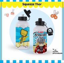 Squezze De Aluminio Personalizada Heroi Thor Com Nome 500ml