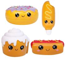 Squishies Anboor Hot Dog Cake Bread Donut para crianças (4 unidades)