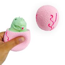 Squishies Ovo de Dinossauro Borracha Anti Stress - Rosa