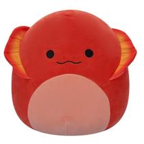 Squishmallows Maxie Red - Lagarto de Pelúcia Original 35cm com Decote Babado