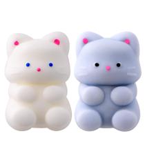 Squishy Cat Set nutty toys, 2 gatinhos Kawaii de silicone macio