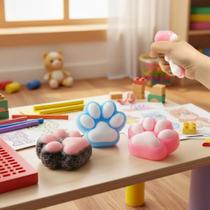 Squishy De Aperto De Pata De Gato 02 unidades Soft Com Bola para Alívio De Estresse Patinha Gato Brinquedo Fidget Estresse Macio