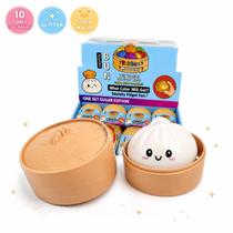 Squishy Dumpling Caixa Surpresa Glitter Antiestresse Pãozinho Chinês Bolinho Macio Fidget Toy Sensorial Colecionável