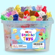 Squishy Toy Spolux 80 unidades para crianças de 4 a 8 anos com armazenamento de transporte